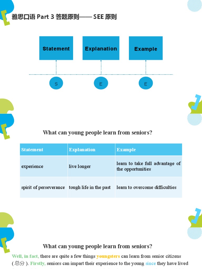 IELTS Speaking Part 3: SEE Principle | PDF