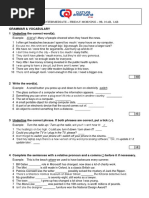 Upper-Intermediate - Friday Morning - 9B, 10ab, 1ab: Grammar & Vocabulary 1 Underline The Correct Word(s)