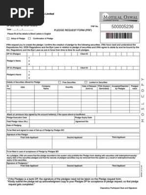 MOSL pledge Request Form