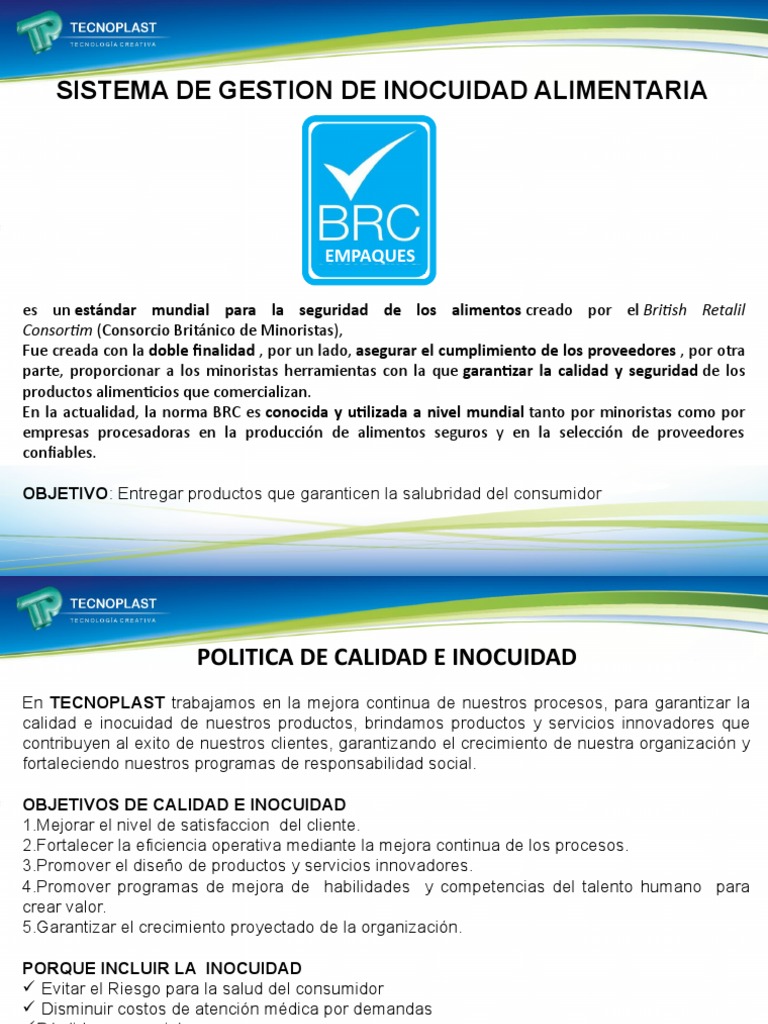 Sistema de Gestión de Inocuidad Alimentaria | PDF | Calidad (comercial ...
