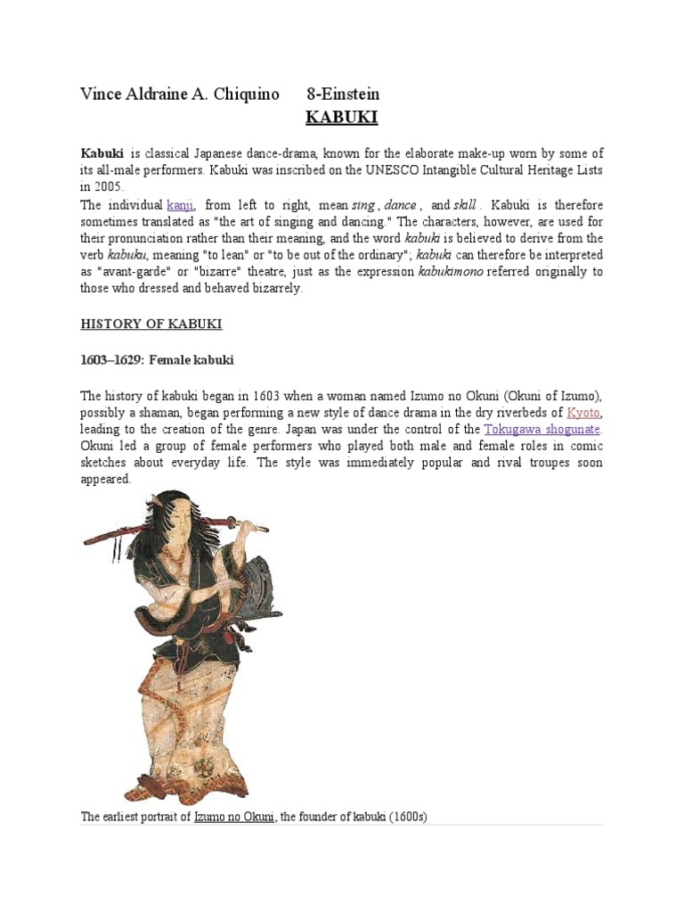 History and Elements of Kabuki Theatre | PDF | Oral Literature ...