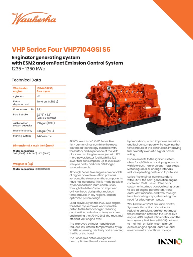 Product Bulletin VHP7104GSI S5 | PDF | Engines | Piston