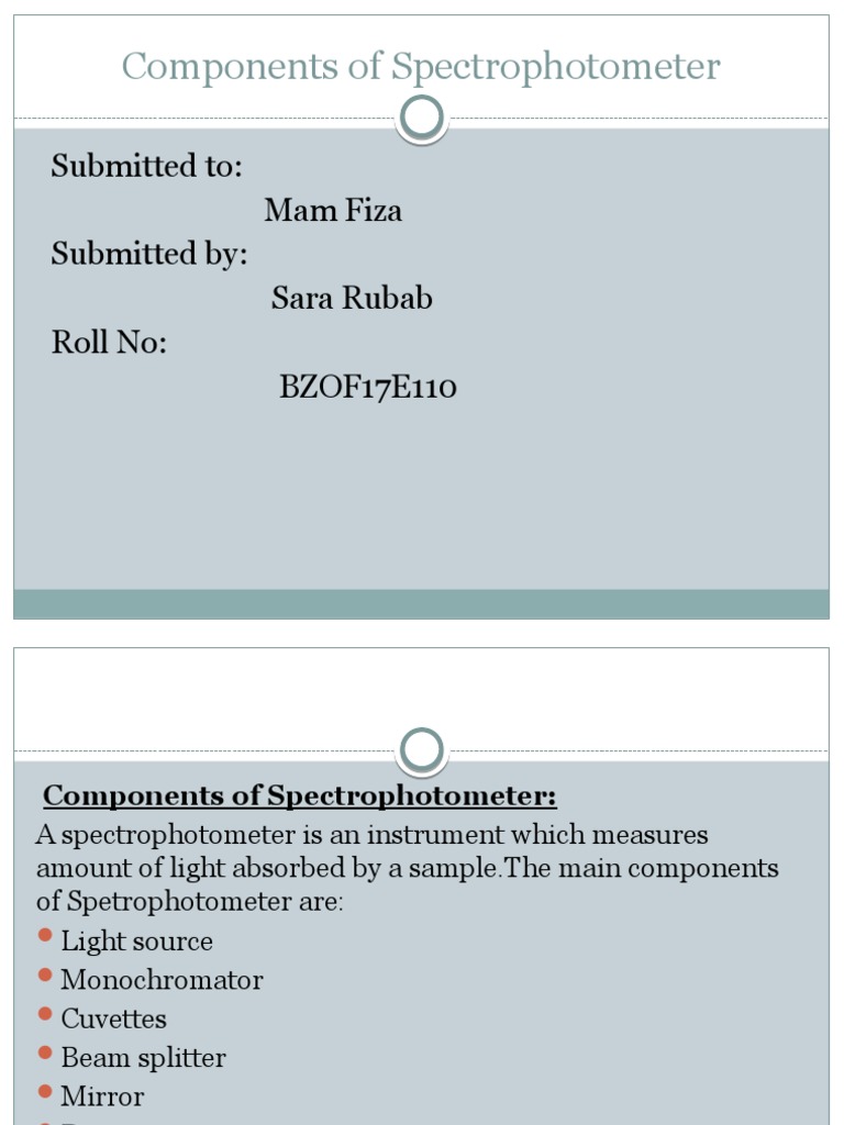 Key Components of a Spectrophotometer | PDF | Spectrophotometry | Light
