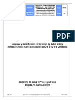 Guia Para La Limpieza y Desinfeccion de Servicios de Salud Ante El Covid 19