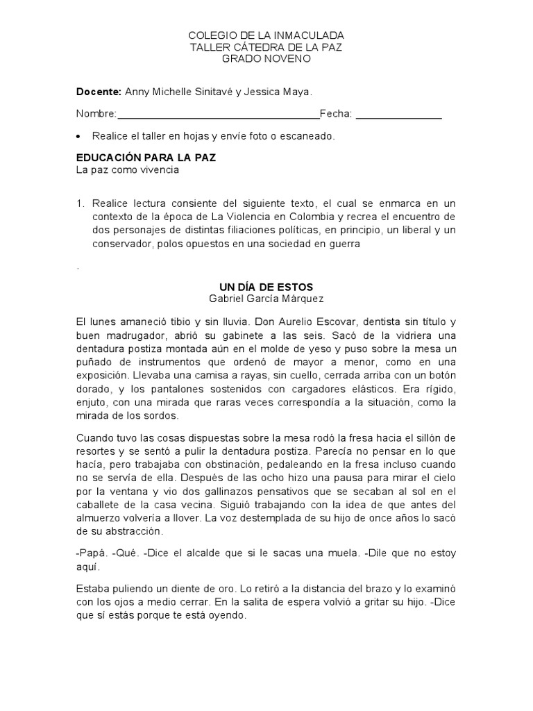 Taller de Educación para la Paz en 9° | PDF | Violencia