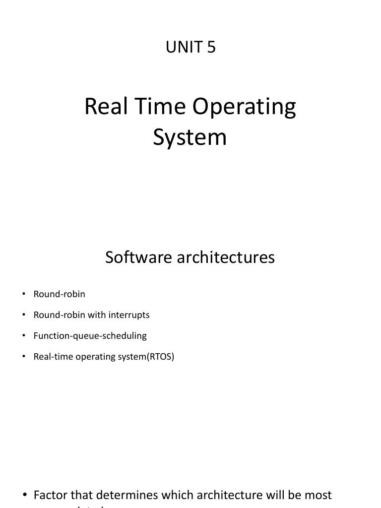 Real-Time Operating System Architectures | PDF | Scheduling (Computing ...