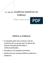 El Factor Esotérico-Exotérico en Folklore