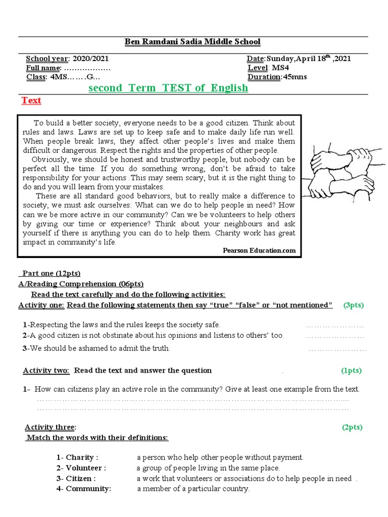 4ms Second Term Test Mrs Boualam Pdf