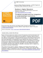 Davies Mangan 2007 Threshold Concepts and The Integration of Understanding in Economic