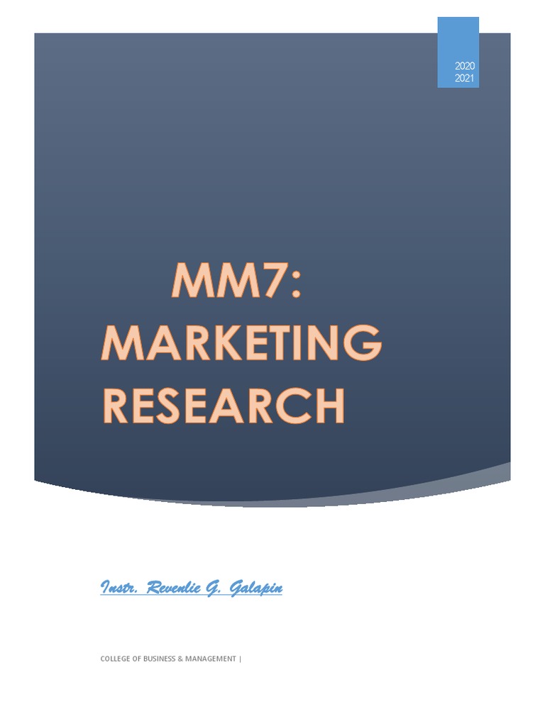 Module 1-Marketing Research | PDF | Marketing Research | Marketing