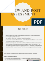 Review and Post Assessment