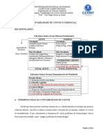 Terminologias da contabilidade de custos