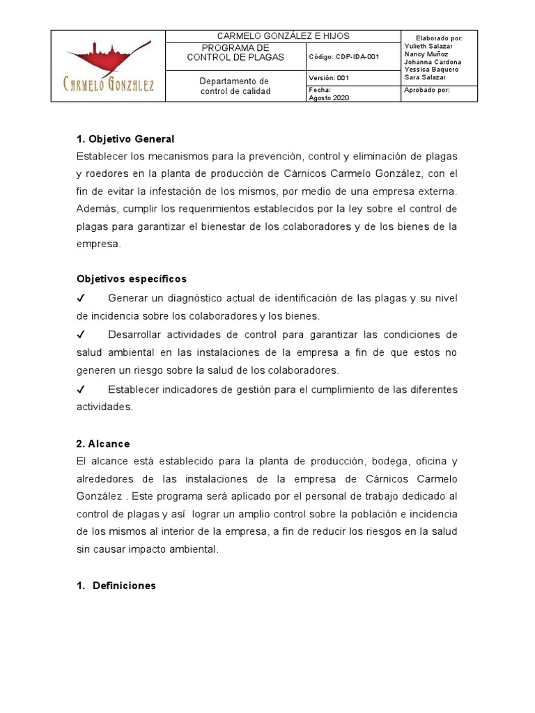 Programa de Control de Plagas | PDF | Pesticida | Plaga (organismo)