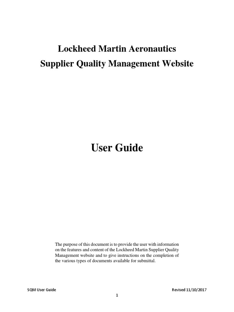 Lockheed Martin Aeronautics Supplier Quality Management Website | PDF ...