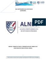 Manual Formativo para La Presentacion de Trabajo de Investigacion Como Opcion A Grado 1