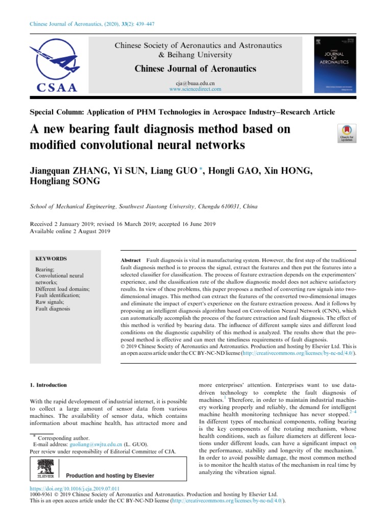 A New Bearing Fault Diagnosis Method Based On Modified Convolutional ...