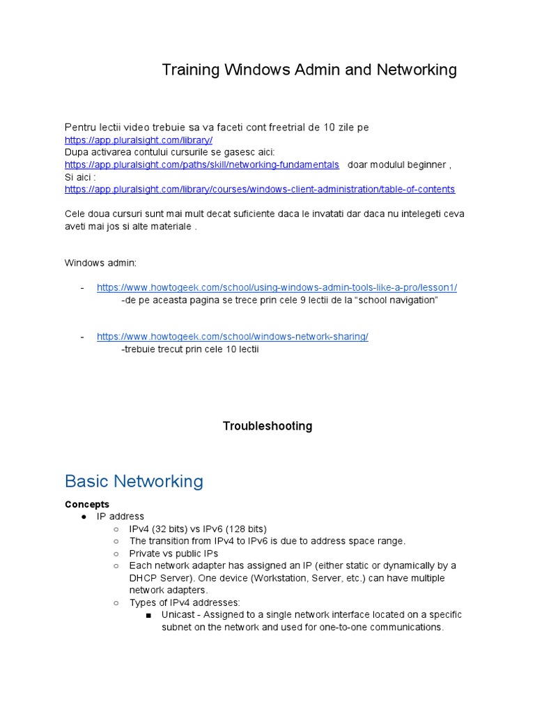 Training Windows Admin and Networking | PDF | Port (Computer Networking ...