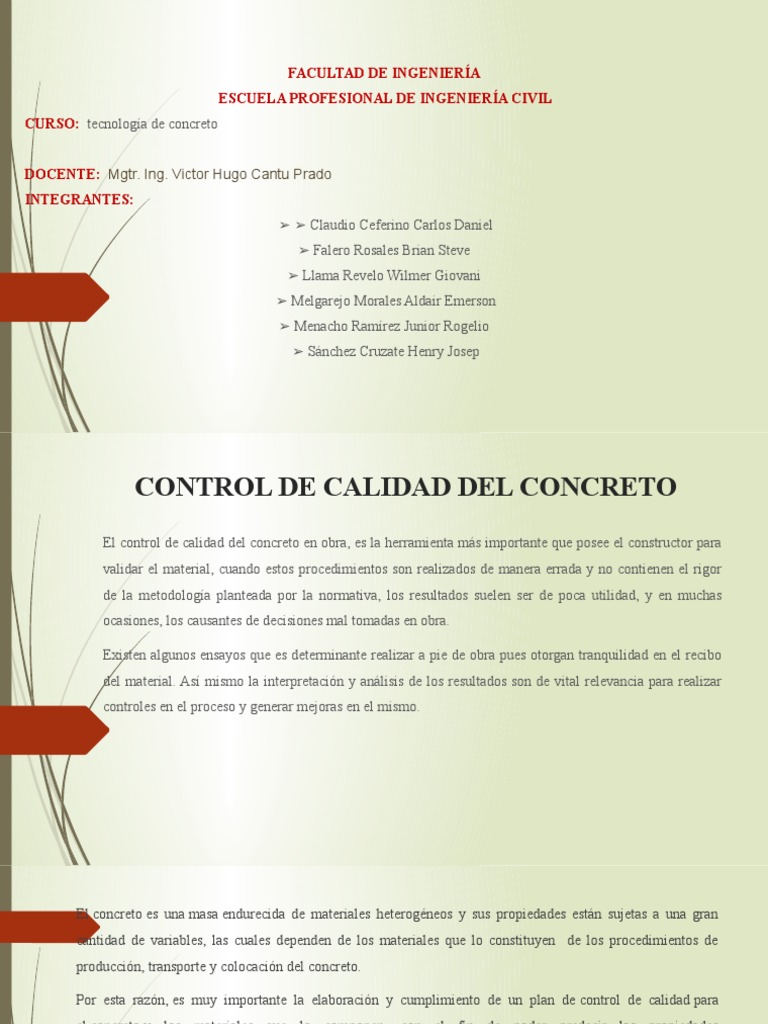 Control de Calidad del Concreto en Obras | PDF | Clima | Hormigón