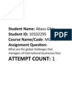 Student Name: Abass Gbla Student ID: 10102295 Course Name/Code: MGT 107 Assignment Question