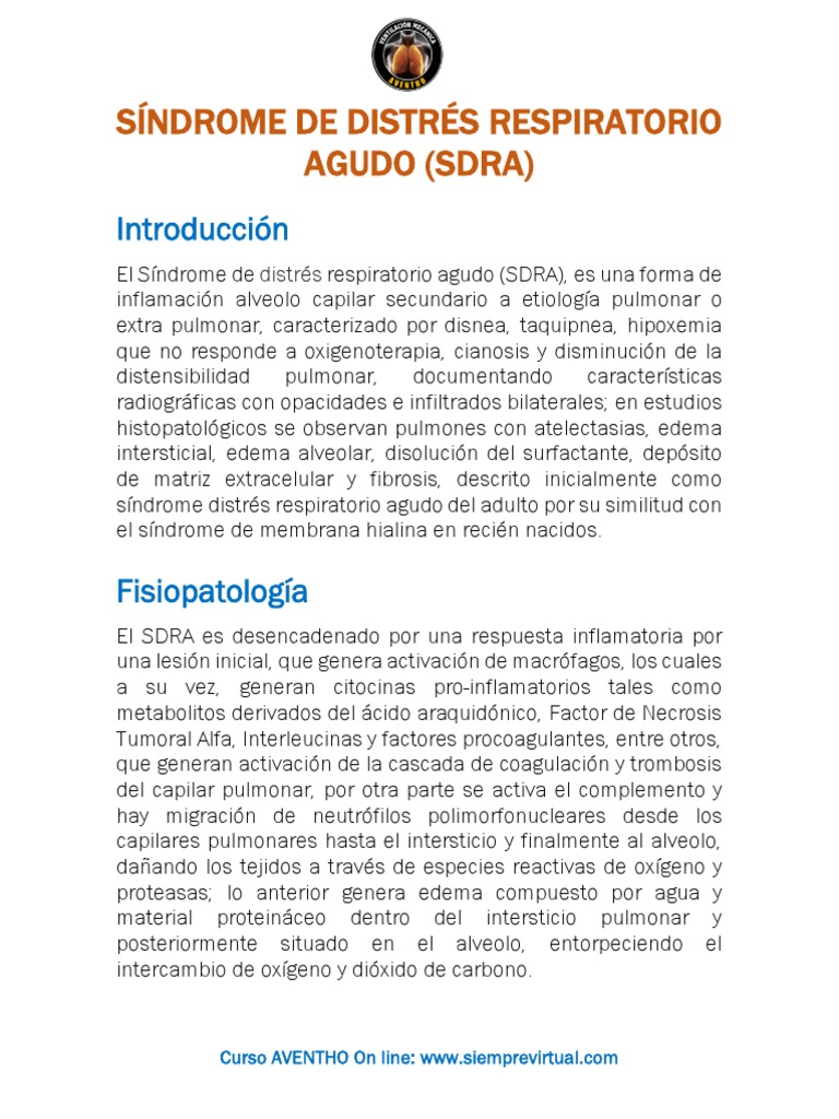 SDRA Abordaje Basado en Evidencia | PDF | Pulmón | Inflamación
