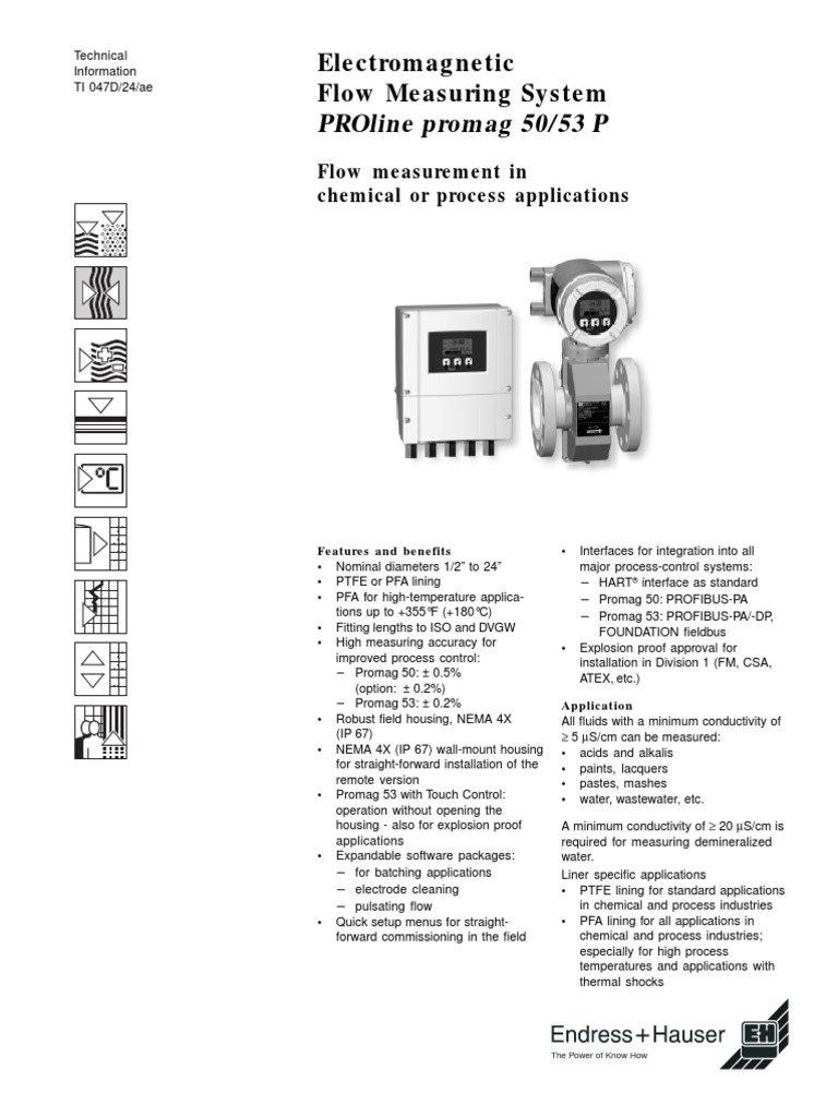 TI047DAE Promag 50 53 P TI | PDF | Power Supply | Electromagnetic Induction
