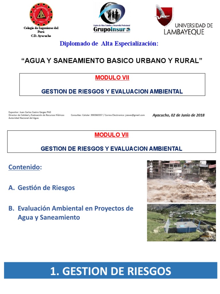 Gestión de Riesgos en Agua y Saneamiento | PDF | Evaluación de impacto ...