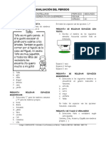 Evaluación 1 Lengua Castellana Segundo Período