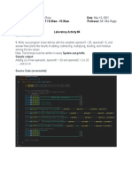 Laboratory Exercises 1. Write Java Program (User-Define) With The Variables Operand1 20, Operand2 3, and