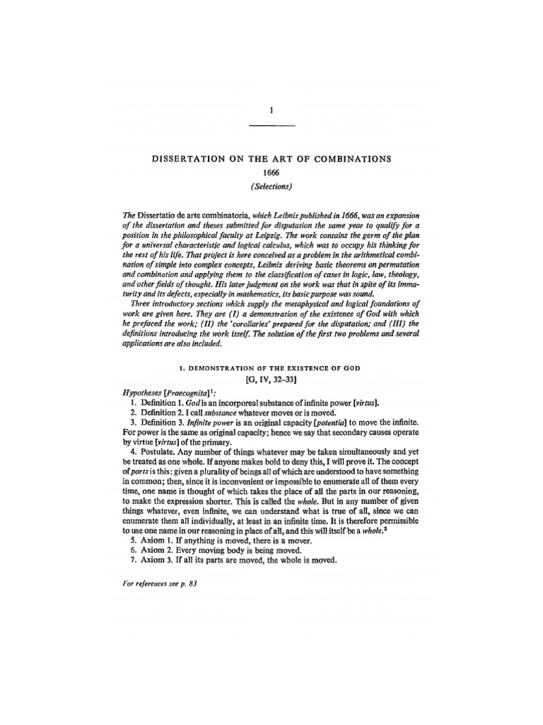 Leibniz Arte Combinatoria PDF