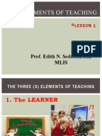 The Elements of Teaching: Prof. Edith N. Sedutan, RL, Mlis