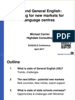 Beyond General English: Looking For New Markets For Language Centres