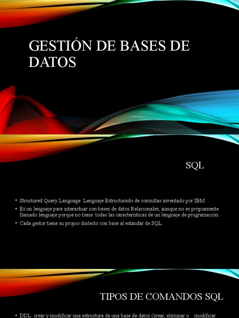 Introducción a la Gestión de Bases de Datos SQL | PDF | SQL | Bases de ...