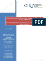 Informe Censo 2010 Resultados Definitivos de Poblacion para La Provincia y El Dpto. Gral. San Martian