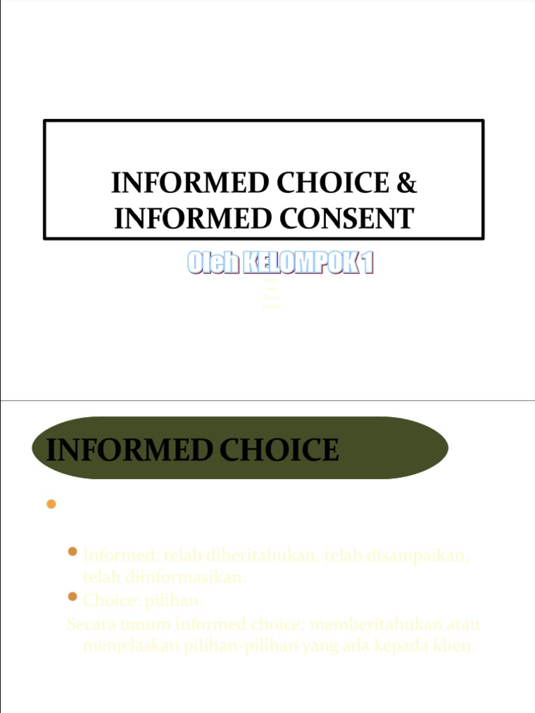 Informed Choice Dan Consent | PDF