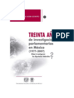 Treinta Años de Derecho Parlamentario en Mexico