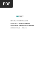 Financial Statement Analysis Submitted By-Modina Monir Safa Submitted To - Christine Harrop-Griffiths Submission Date 09-03-2011