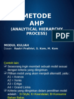 Metode AHP: (Analytical Hierarchy Process)