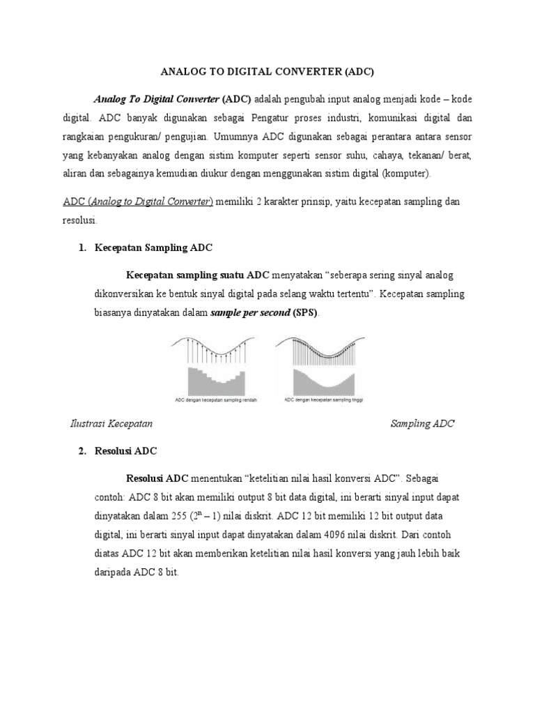 Analog To Digital Converter | PDF | Metode & Bahan Ajar | Teknologi ...