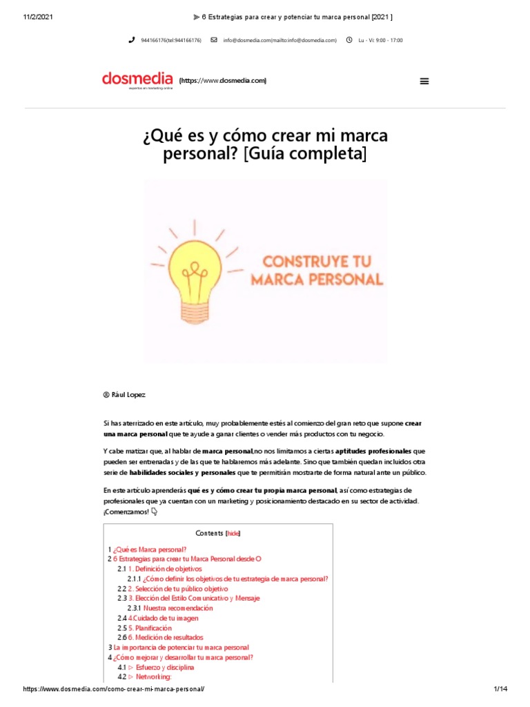 Estrategias para Potenciar tu Marca Personal | PDF | Gestión de la ...