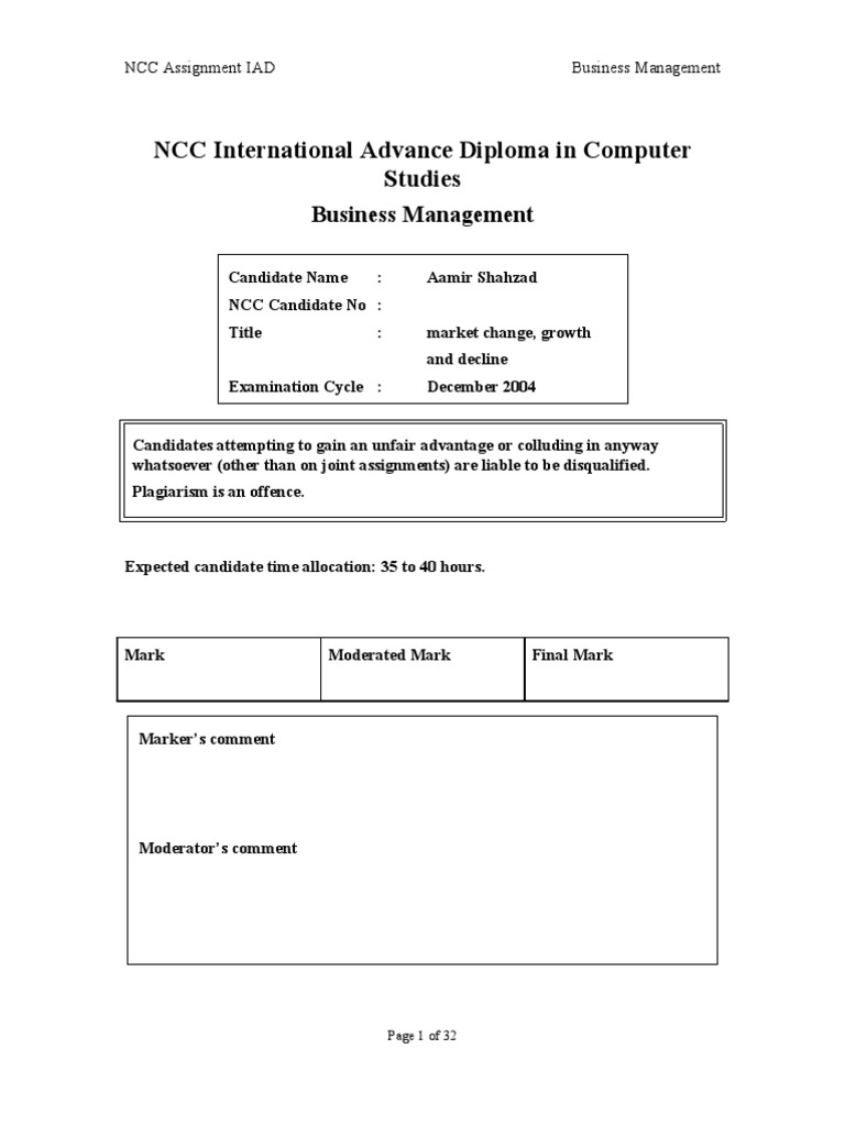 ncc assignment sample