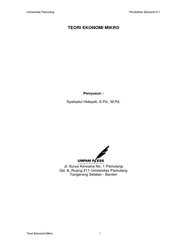 Modul Utuh Teori Ekonomi Mikro Pdf