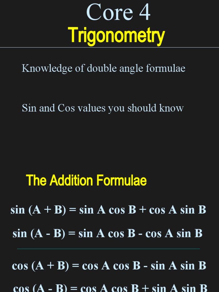 Lesson 1 - Double Angle Formulae | PDF
