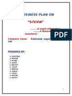 A Business Plan On: "Stevia"