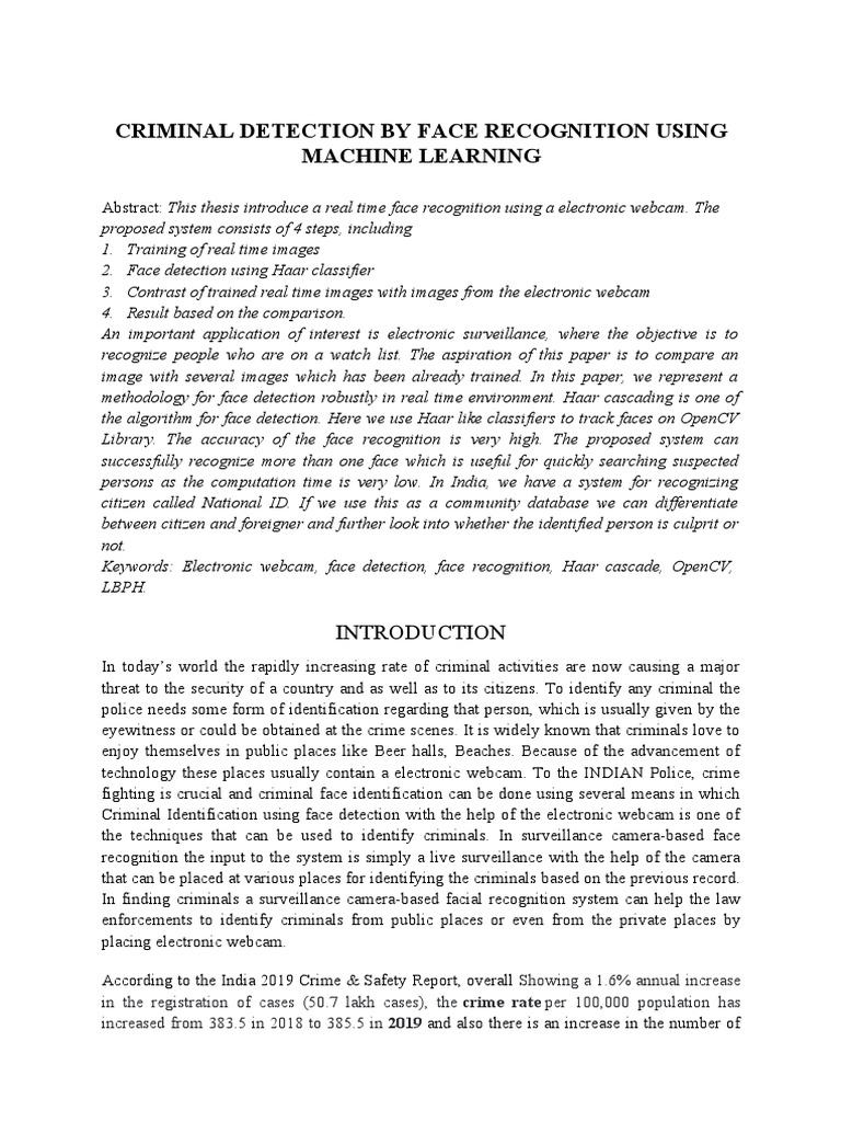 Real-Time Face Recognition for Crime Detection | PDF | Surveillance ...