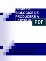 Resurse Biologice de Producere A Laptelui