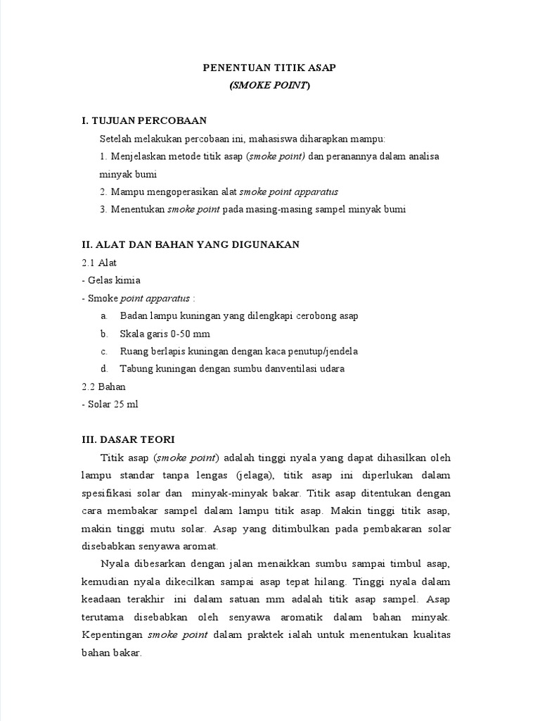 Penentuan Titik Asap | PDF