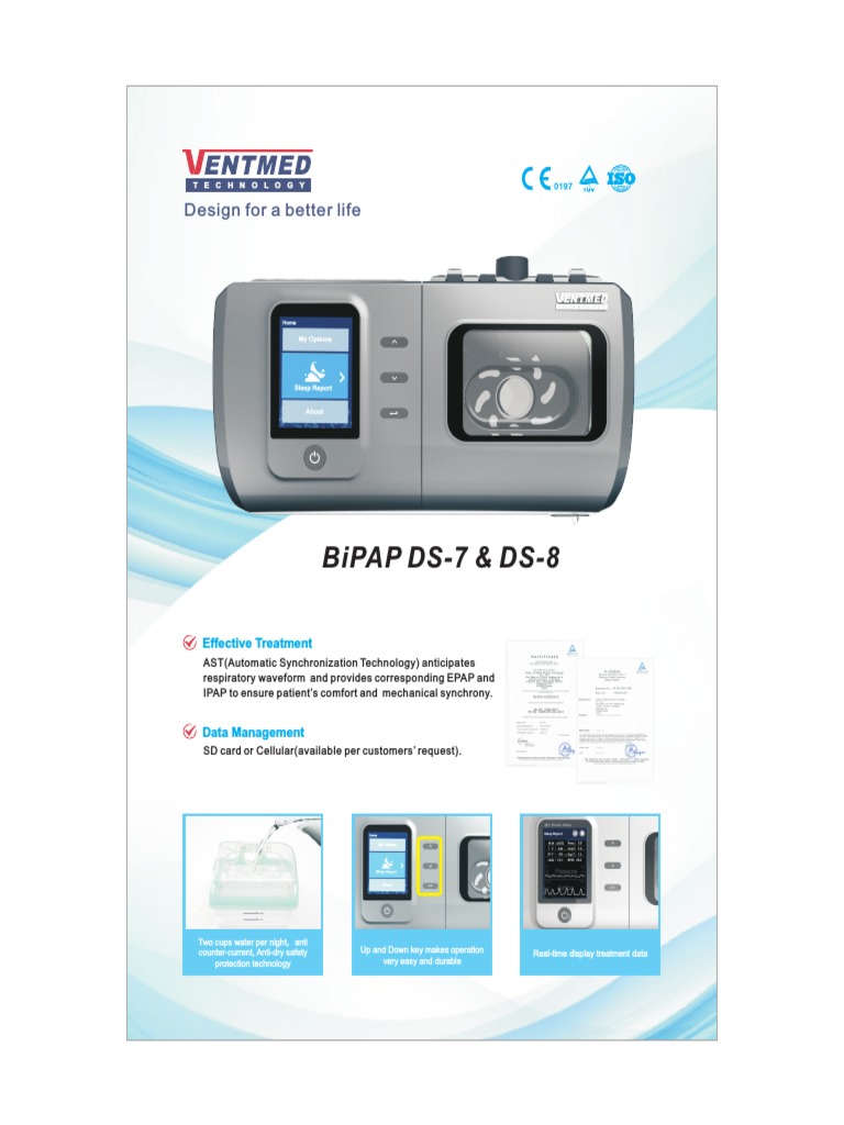 Ventmed Bipap Brochure DS-7&8 | PDF | Manufactured Goods | Computer ...