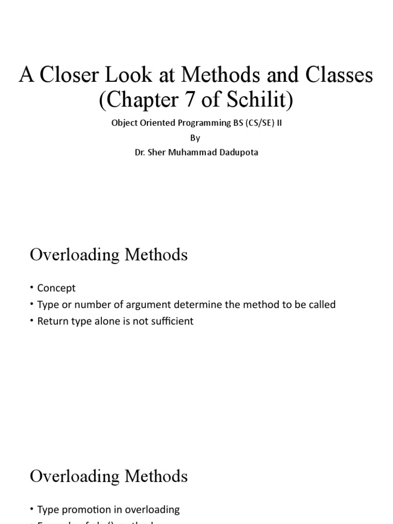 Java Methods and Classes Overview | PDF | Class (Computer Programming ...