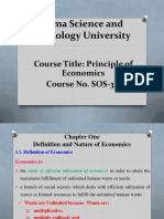 Adama Science and Technology University: Course Title: Principle of Economics Course No. SOS-311