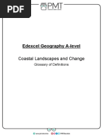 Glossary of Definitions - Coastal Landscapes and Change - Edexcel Geography A-Level